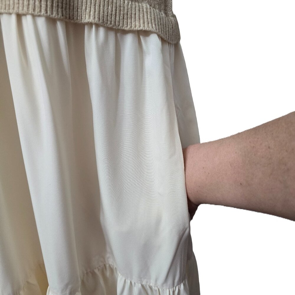 NEW Baltic Born Sophie Sweater Dress L Knit Flowy Lined Natural Ivory Boho Beach - Picture 8 of 11